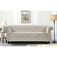 thumbnail image 1 of Uspridefurniture Fender 82.6'' Velvet Rolled Arm Sofa,Beige, 1 of 5