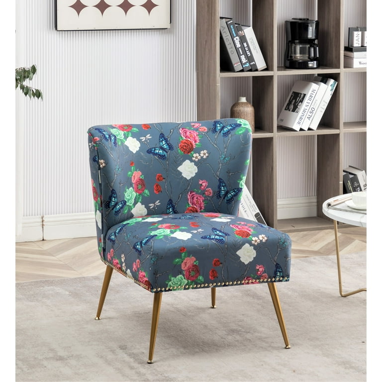 Slipper chair online blue