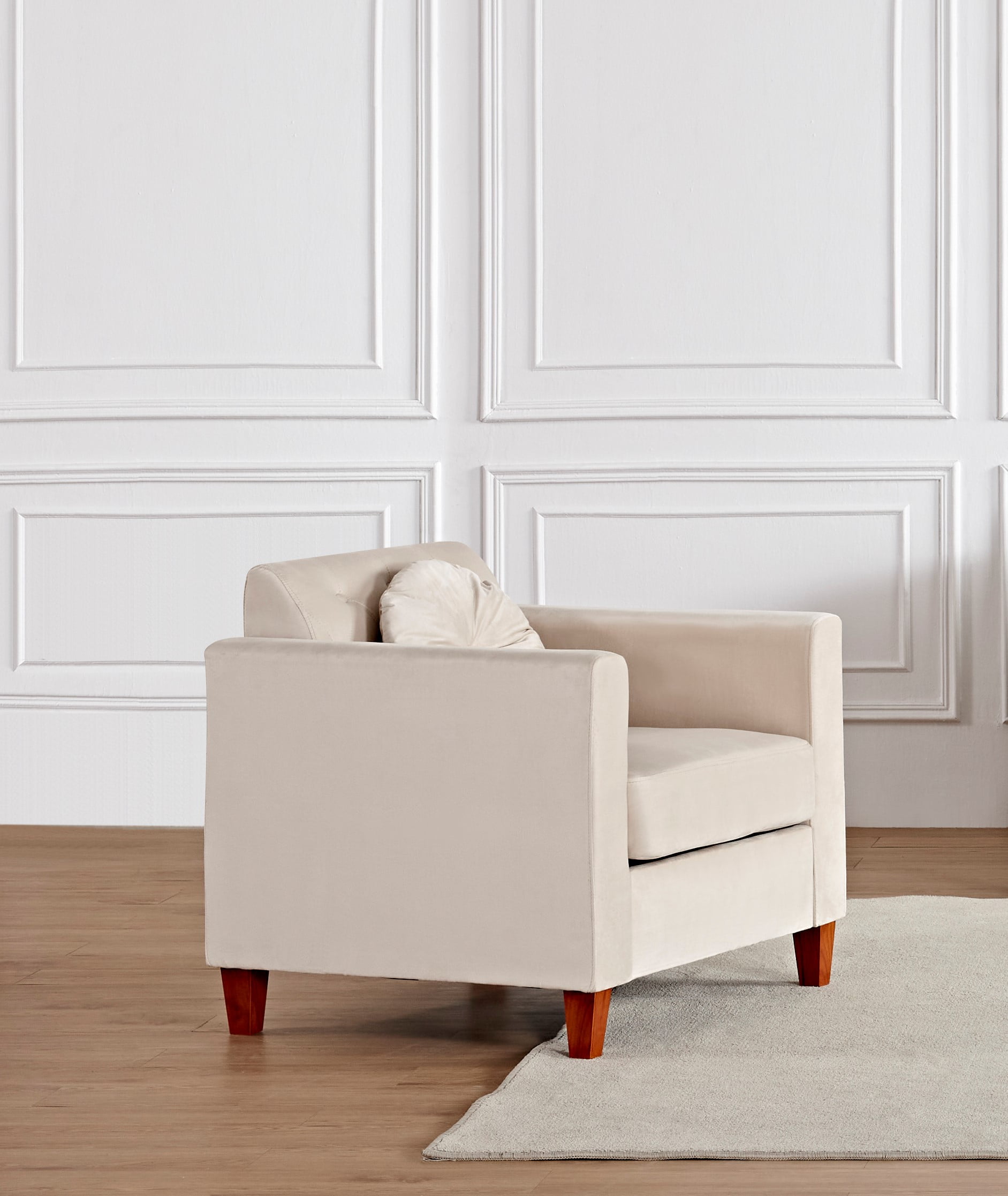 Uspridefurniture Gerame 32'' Wide Tufted Velvet Armchair -Beige
