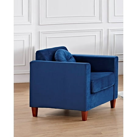 Uspridefurniture Gerame 32'' Wide Tufted Velvet Armchair, Blue