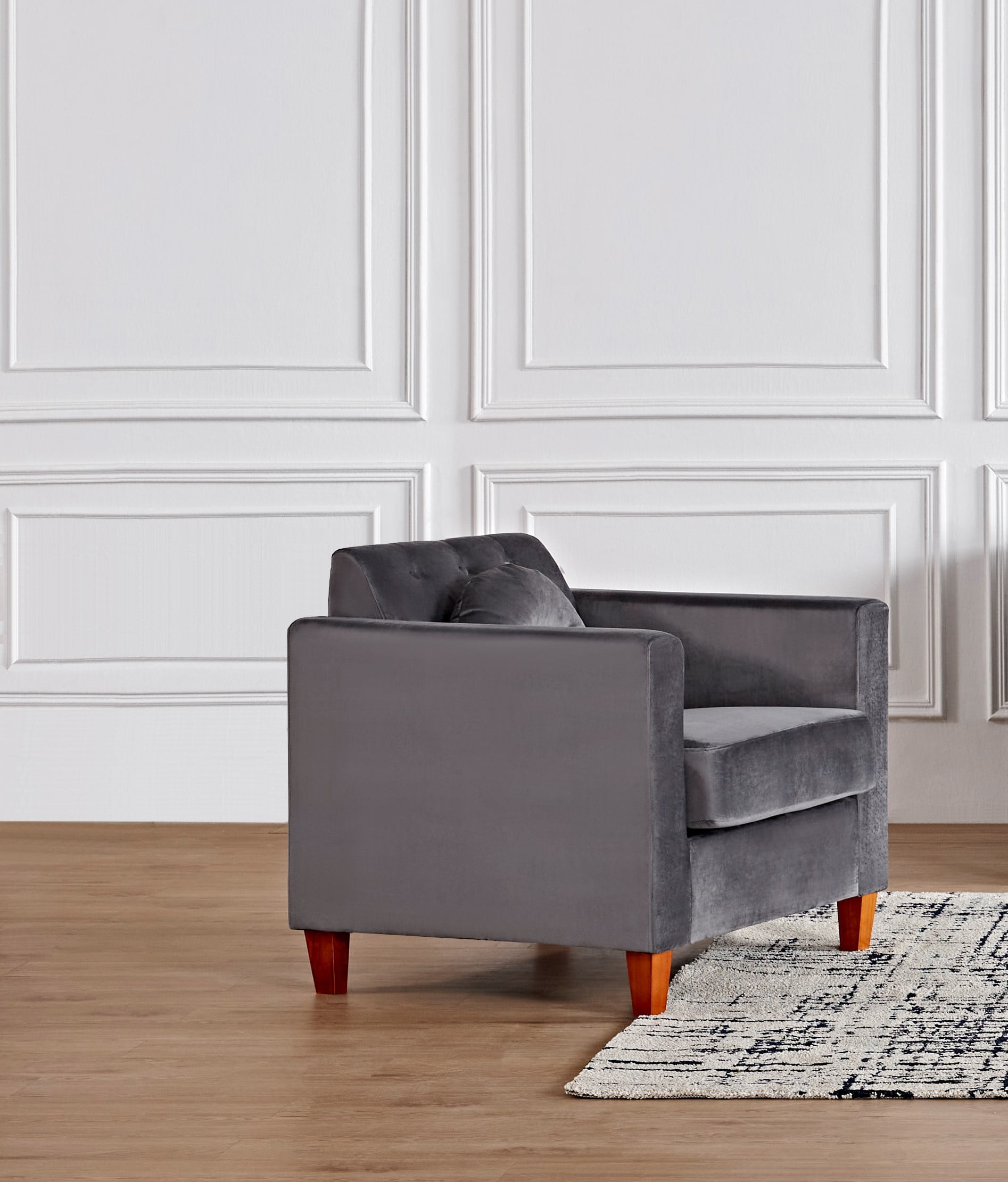 Uspridefurniture Gerame 32'' Wide Tufted Velvet Armchair -Gray