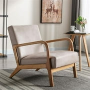 Uspridefurniture Glostrup منتصف القرن الحديث 25.2 كرسي بوليستر واسع مع إطار من الخشب الصلب -بيج
