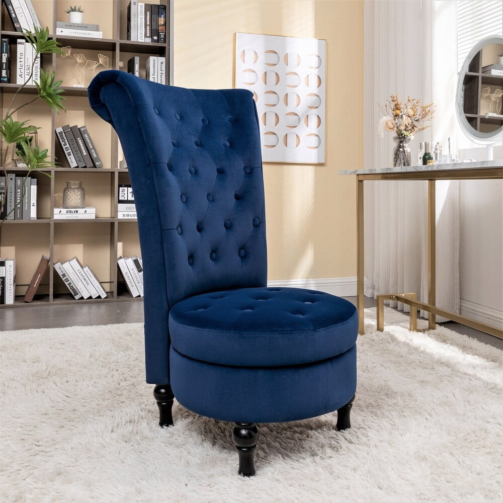 Free Shipping! Uspridefurniture Gosser 20" Wide Velvet High Back Vanity Chair, Dark Blue ...