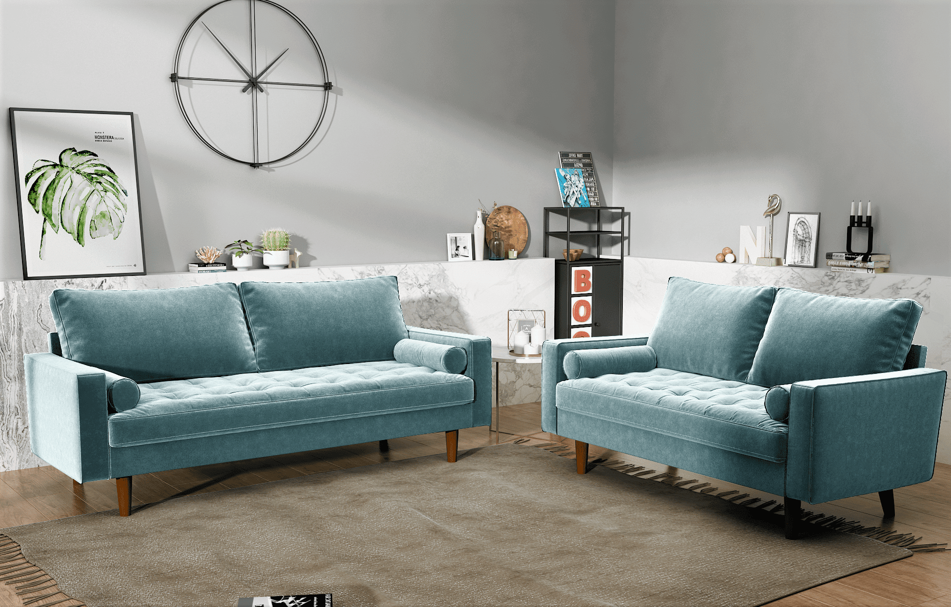 Mercer41 womble 2 piece sale living room set fabric