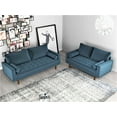 thumbnail image 1 of Uspridefurniture Hazen 2Pcs Velvet Living Room Set, Blue, 1 of 6