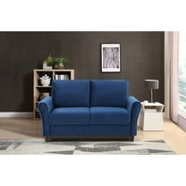 Uspridefurniture Kavalier Velvet Loveseat, Blue