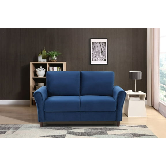 Uspridefurniture Kavalier Velvet Loveseat, Blue