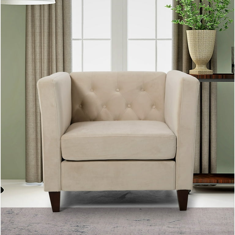 Cream crushed outlet velvet chair