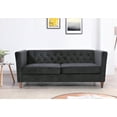 thumbnail image 1 of Uspridefurniture Lisette 73.3'' Velvet Square Arm Sofa,Black, 1 of 5