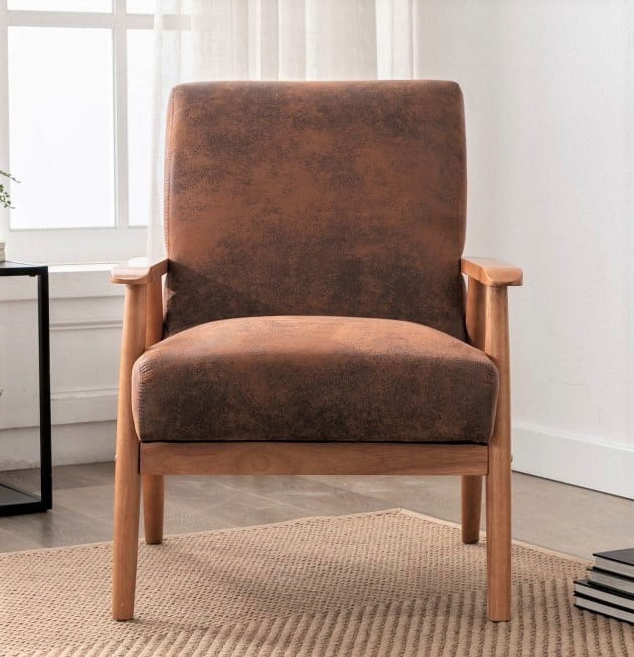 Uspridefurniture Losurdo 25.4'' Wide Tufted Accent Chair -Brown