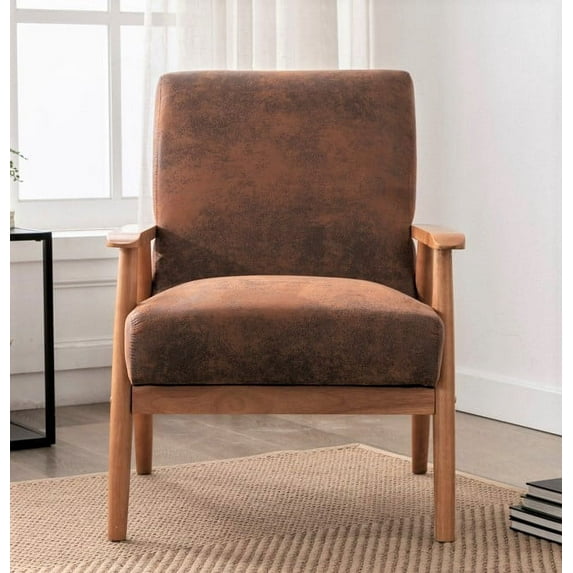 Uspridefurniture Losurdo 25.4'' Wide Tufted Accent Chair -Brown