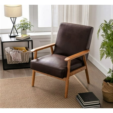 Uspridefurniture Losurdo 25.4'' Wide Tufted Accent Chair -Brown