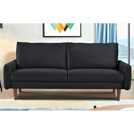 Uspridefurniture Maryellen 70''W Velvet Sofa, Black