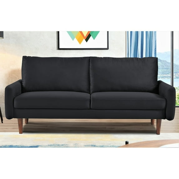 Uspridefurniture Maryellen 70''W Velvet Sofa, Black