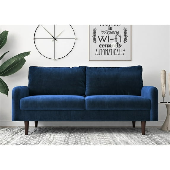Uspridefurniture Maryellen 70''W Velvet Sofa, Dark Blue