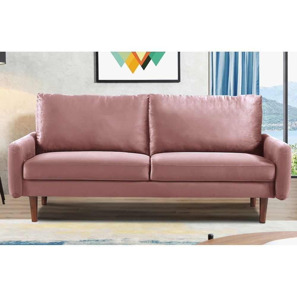 Uspridefurniture Maryellen 70''W Velvet Sofa, Pink