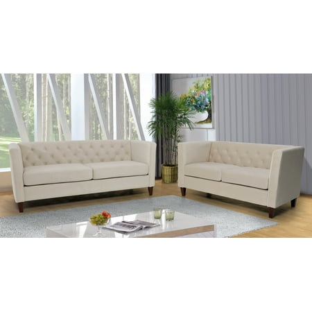 Uspridefurniture Mid-Century Lisette Velvet 2PCS Living Room Set