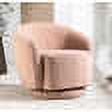 Uspridefurniture Modern Velvet Tufted Barrel Accent Chair with 360° Rotation, Pink