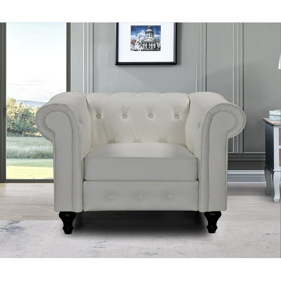 Oriskany Chesterfield Faux Leather Chair