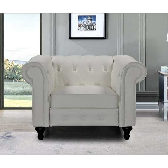 Oriskany Chesterfield Faux Leather Chair