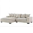 thumbnail image 1 of US Pride Furniture Payan 102.4" Wide Corduroy L-Shape Left-Facing Sectional Sofa, Ivory, 1 of 2