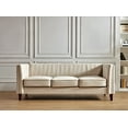 thumbnail image 1 of Uspridefurniture Plainfield Line Tufted Square Design Velvet Sofa -Beige, 1 of 5