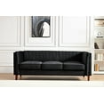 thumbnail image 1 of Uspridefurniture Plainfield Line Tufted Square Design Velvet Sofa, Black, 1 of 5