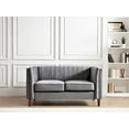 thumbnail image 1 of Uspridefurniture Plainfield Line Tufted Square Velvet Loveseat-Gray, 1 of 5