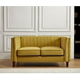 thumbnail image 1 of Uspridefurniture Plainfield Line Tufted Square Velvet Loveseat,Yellow, 1 of 5