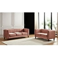 thumbnail image 1 of Uspridefurniture Plainfield Square Design 2Pcs Living Room Set, Pink Velvet, 1 of 5