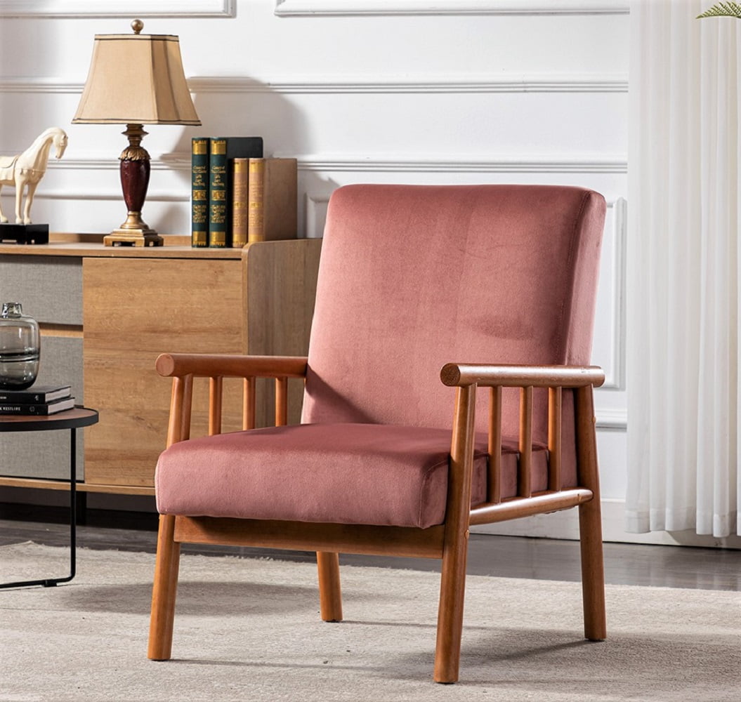 Uspridefurniture Robbie 25'' Wide Velvet Armchair -Pink