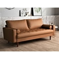 thumbnail image 1 of Uspridefurniture Selzer 58.5'' Vegan Leather Square Arm Loveseat -Brown, Removable Back Cushions, 1 of 5