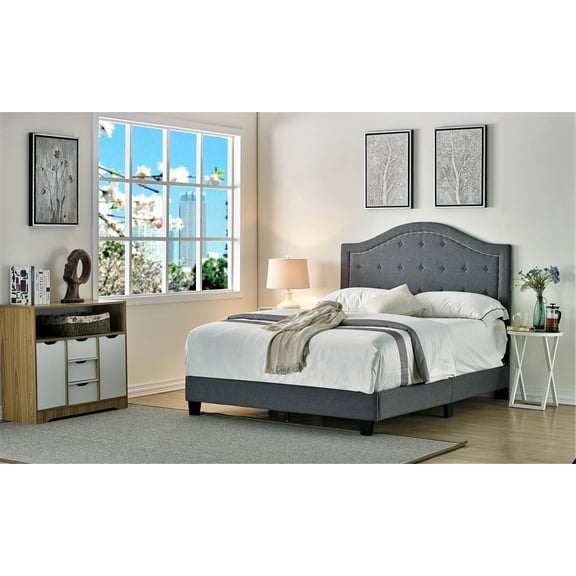 Uspridefurniture Skipworth Upholstered Panel Linen Queen Bed