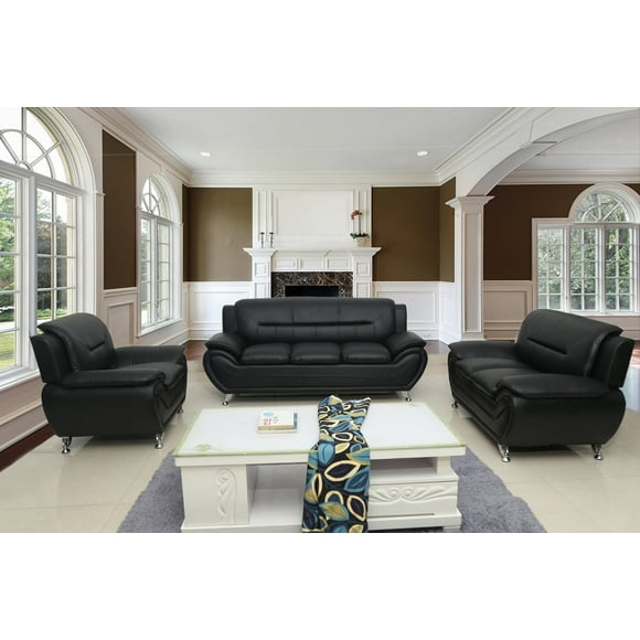Black Leather Living Room Sets