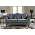 thumbnail image 1 of Uspridefurniture Tommy Chesterfield Velvet Loveseat,Gray, 1 of 5