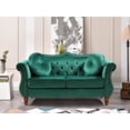 thumbnail image 1 of Uspridefurniture Tommy Chesterfield Velvet Loveseat,Green, 1 of 5