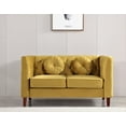 thumbnail image 1 of Uspridefurniture  Tufted Square Design Velvet Loveseat, Yellow, 1 of 5