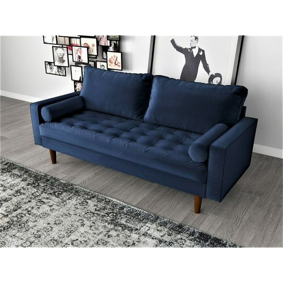Uspridefurniture Velvet Back Support Mac Sofa, Space Blue