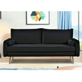 thumbnail image 1 of US Pride Furniture Villeda 70''W Polyester Square Arms Sofa Black, 1 of 10