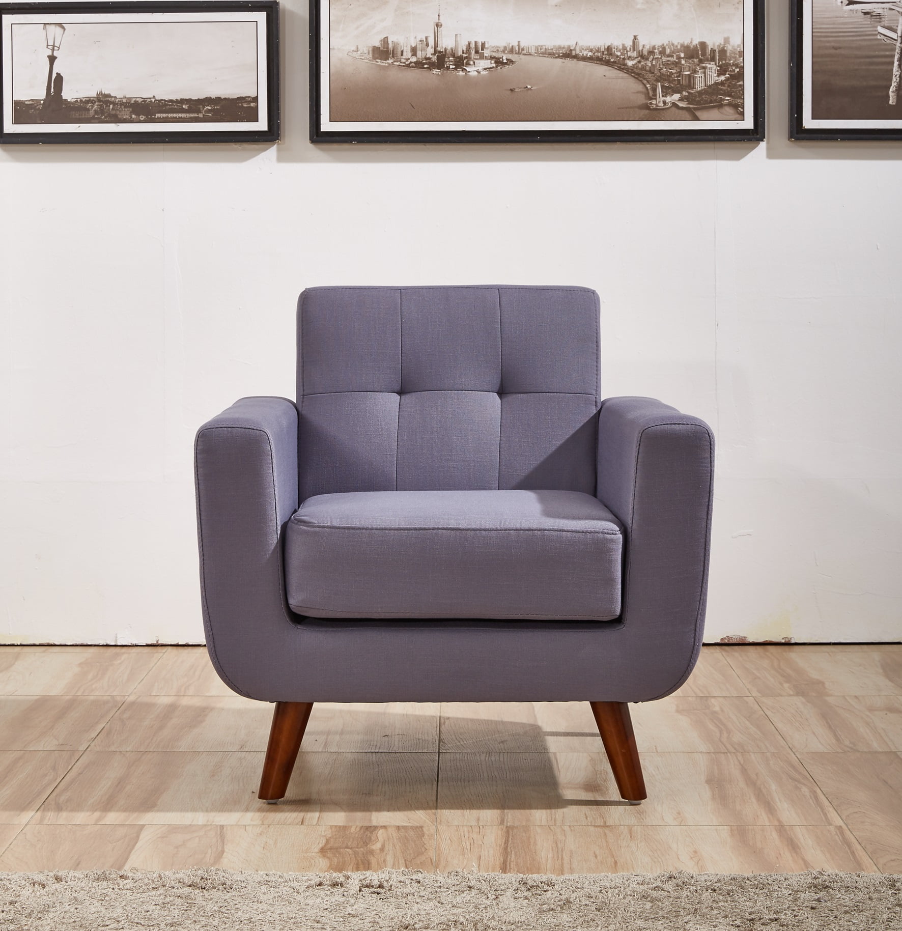 Zohaib 31.1'' Wide Tufted Linen Lounge Chair