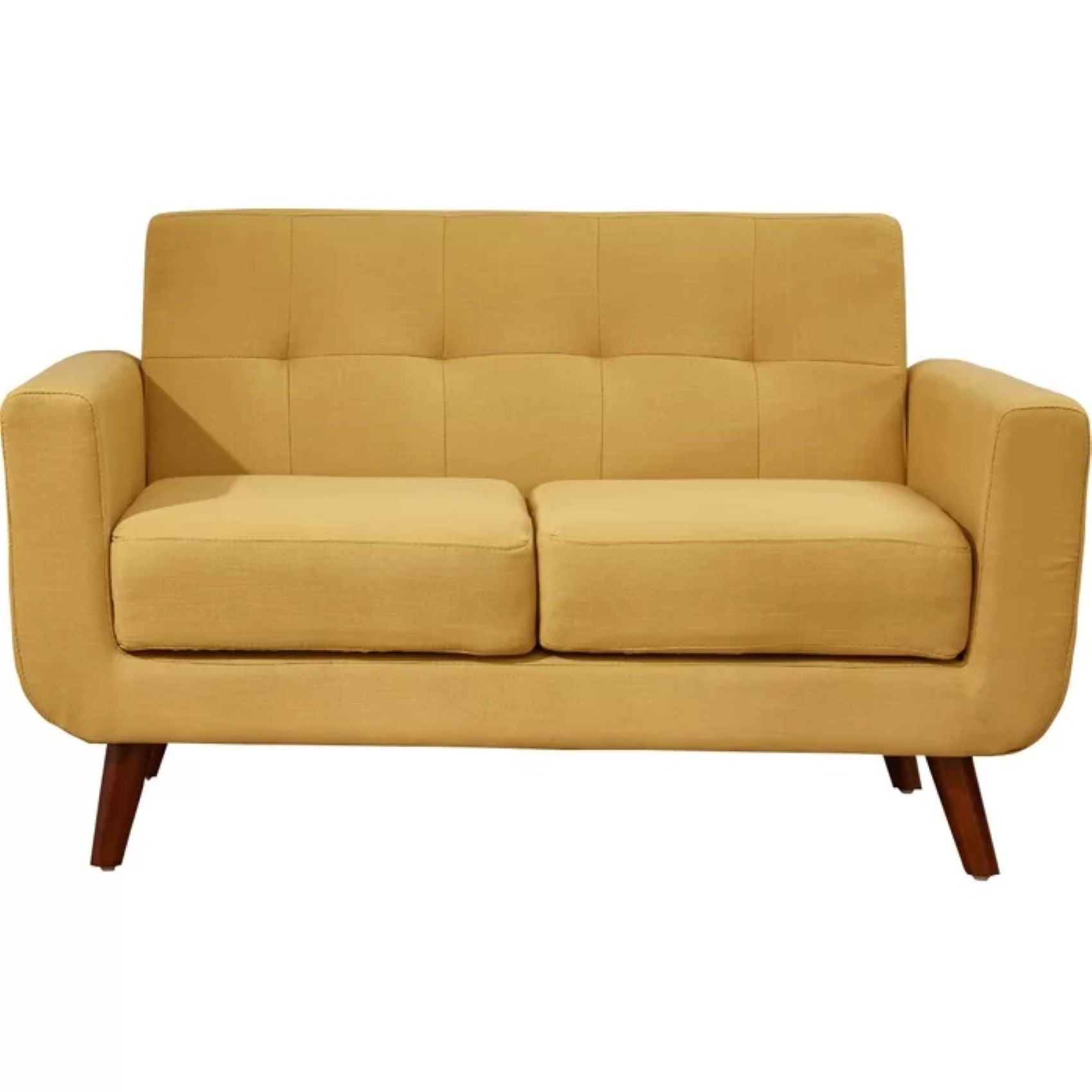 Uspridefurniture Zohaib 51'' Linen Square Arm Loveseat,Yellow