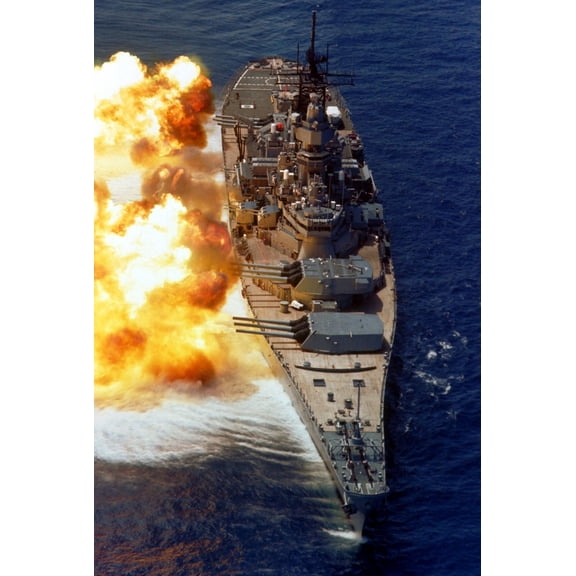 Uss Iowa Poster Art decor 27inx40in for any room 27x40 Multi-Color Square Adults Western Graphic