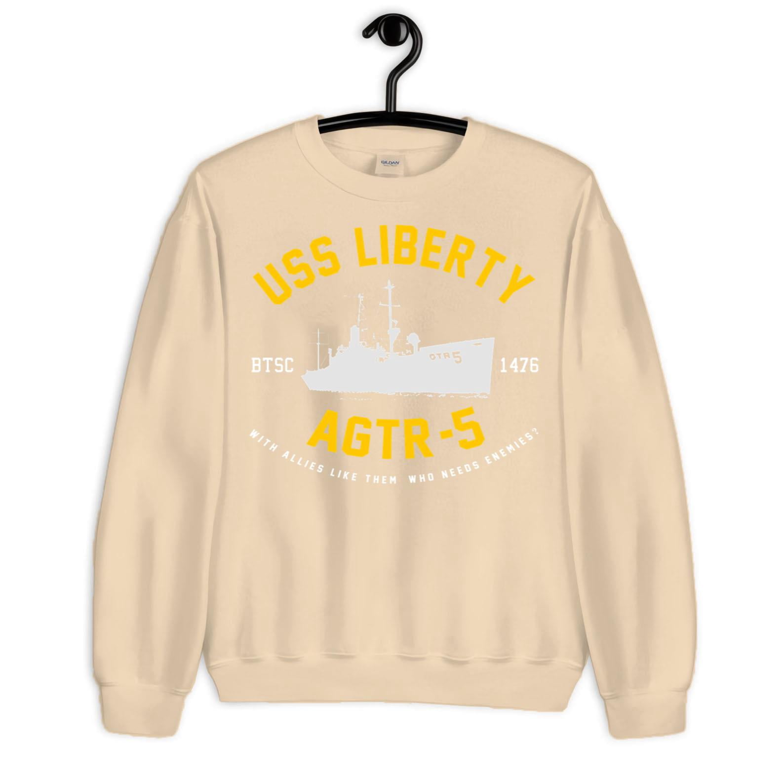 USS Liberty AGTR-5 Mesh Snapback Cap - Direct Embroidered Ship Design, Blue, Adjustable