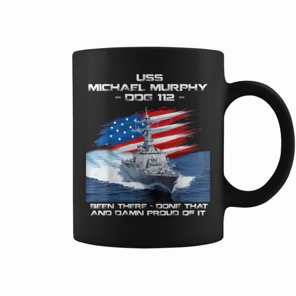 Uss Michael Murphy Ddg112 Destroyer Ship Usa Flag Veteran Coffee Mugs