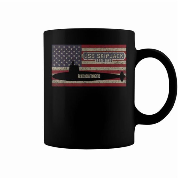 Uss Skipjack Ssn585 Nuclear Submarine Usa American Flag Coffee Mugs