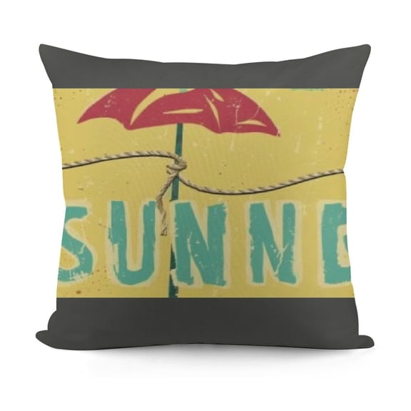Ussap Hello Summer Beach Please Decorative Throw Pillow Covers, Sunny Yellow Truck Flip Flops Stripes Cushion Case Decor, Tropical Hawaii Palm Leaves Seasonal Home Decoration