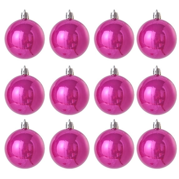 Ussitnio Christmas Balls, 12pcs Dark Velvet Flocking Hanging Ball Ornament Tree Decoration 2.36in