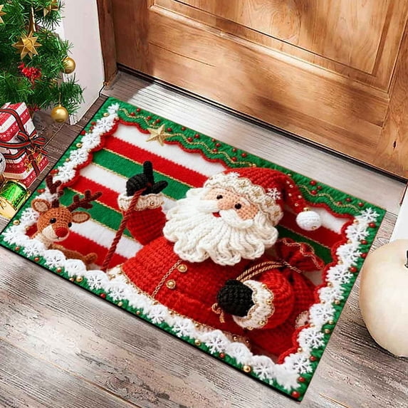 Ussitnio Christmas Door Mat Outdoor, Decorative Floor Mat Rug for Living Room Kitchen Holiday