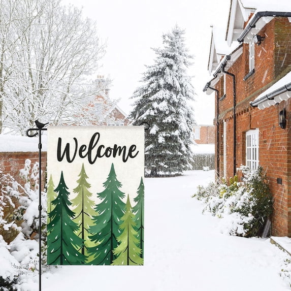 Ussitnio Christmas Garden Flag, Winter Christmas Garden Flag 12x18 Inches Double Sided Winter Yard Flag Holiday Outdoor Decoration