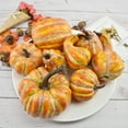 thumbnail image 1 of Ussitnio Pumpkin Decor, 8 Pack Lifelike Mini Pumpkins Fall Crop Halloween Thanksgiving Home Decor, 1 of 9